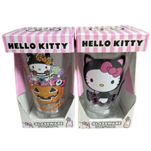 🎃 Hello Kitty Halloween 16oz Glassware Set Sanrio Limited Edition NIB